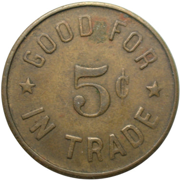 Salinas, CA The Oasis W.H. Henderson Prop. G/F 5¢ In Trade Token