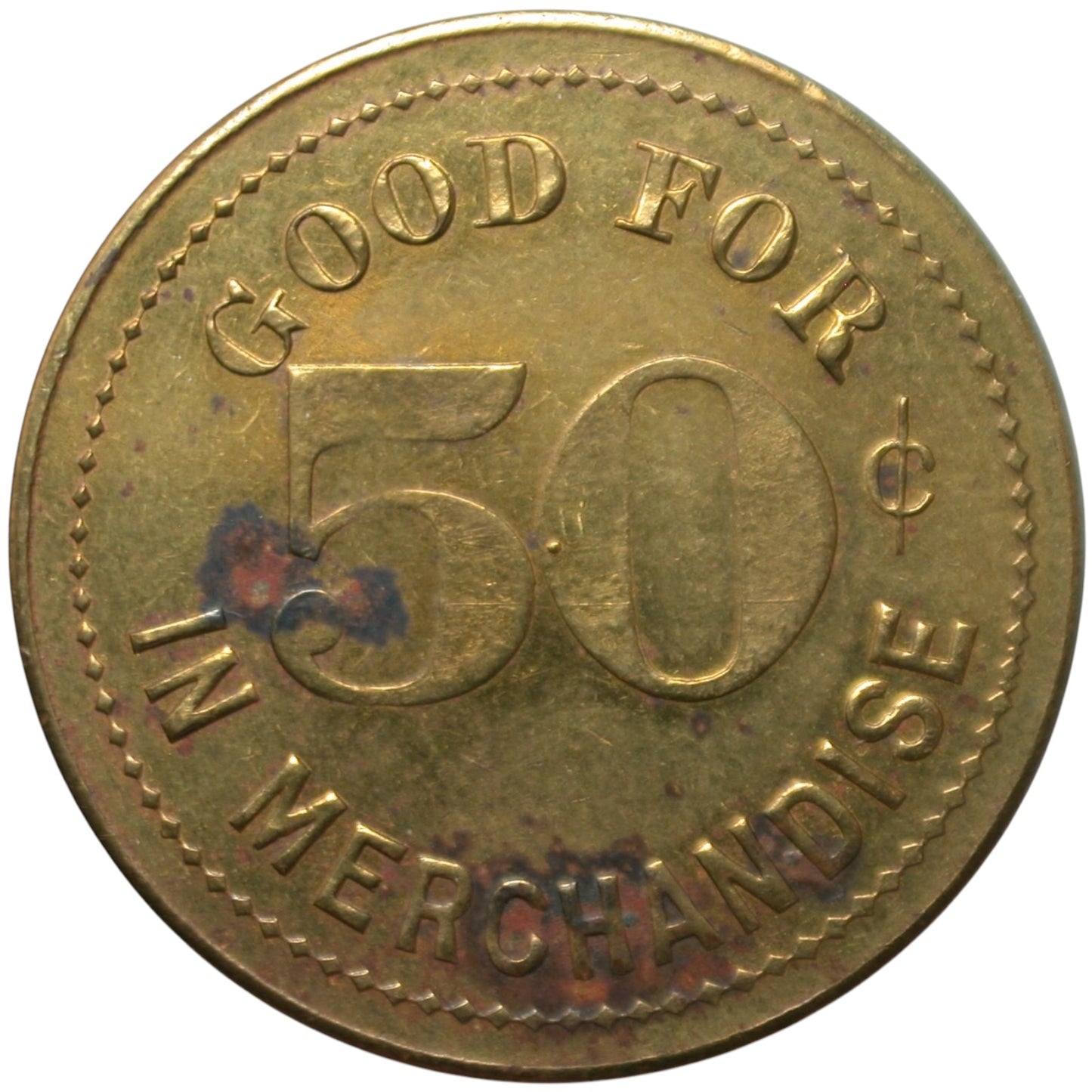 Alpaugh, CA W.N Billing G/F 50¢ In Merchandise Token