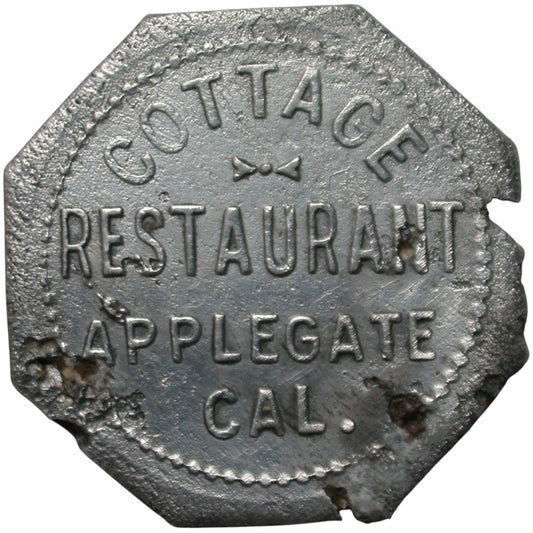 Applegate, CA Cottage Restaurant G/F 12 1/2¢ In Trade Token