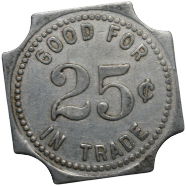 Anaheim, CA The Ideal Billiard Parlors G/F 25¢ In Trade Token