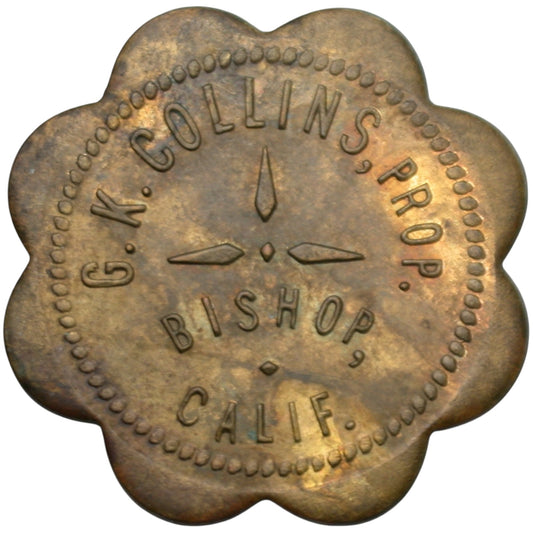 Bishop, CA G.K. Collins Prop. G/F 12 1/2¢ In Trade Token