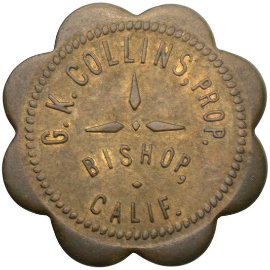 Bishop, CA G.K. Collins Prop. G/F 12 1/2¢ In Trade Token