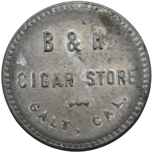 Galt, CA B&H Cigar Store G/F 5¢ In Merchandise Token