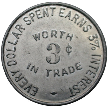 Eureka Springs, AR Glade's G/F 3¢ In Trade Token