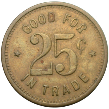Bakersfield, CA Southern Hotel W.F. Rau Prop. G/F 25¢ In Trade Token
