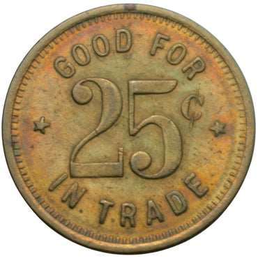 Bakersfield, CA Southern Hotel W.F. Rau Prop. G/F 25¢ In Trade Token