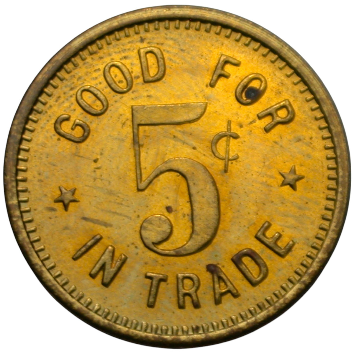 Bakersfield, CA Southern Hotel W.F. Rau Prop. G/F 5¢ In Trade Token