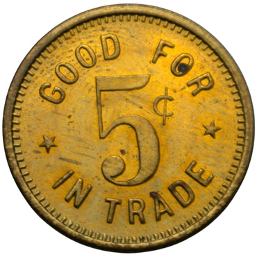 Bakersfield, CA Southern Hotel W.F. Rau Prop. G/F 5¢ In Trade Token