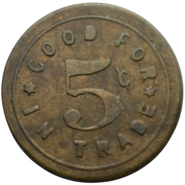 Folsom, CA Max & Judge G/F 5¢ In Trade Token