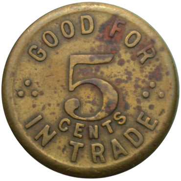 Biggs, CA Lee & Phelps G/F 5¢ In Trade Token