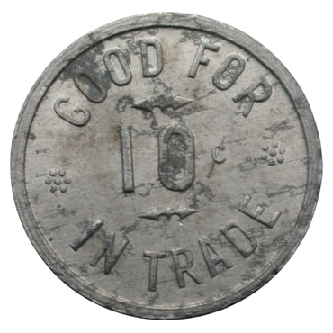 Oak Bottom, CA Vergnes Bros. G/F 10¢ In Trade Token