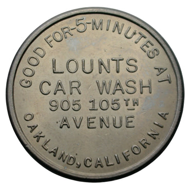 Oakland, CA Sofspra Lounts Car Wash G/F 25¢ 5 Minute Car Wash Token