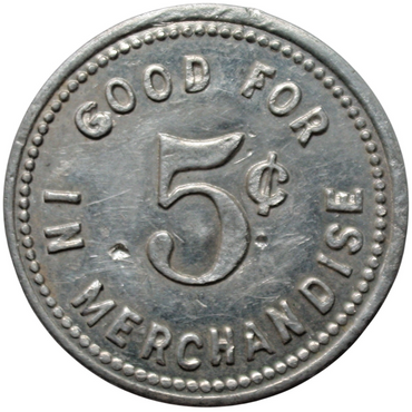 Mather Field, CA NCO Club G/F 5¢ In Merchandise Token