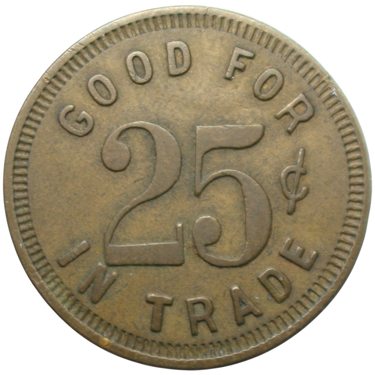 Reedley, CA Coliseum O.B. Farrar Prop. G/F 25¢ In Trade Token