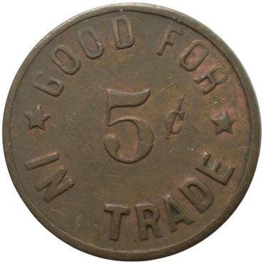 San Juan, CA A. Busjaeger G/F 5¢ In Trade Token