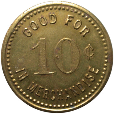 Alpaugh, CA W.N. Billing G/F 10¢ In Merchandise Token