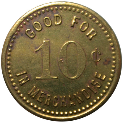 Alpaugh, CA W.N. Billing G/F 10¢ In Merchandise Token