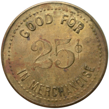 Alpaugh, CA W.N Billing G/F 25¢ In Merchandise Token