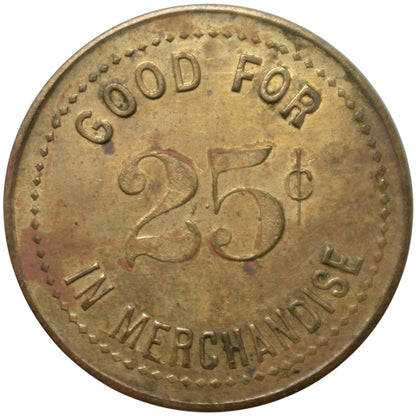 Alpaugh, CA W.N Billing G/F 25¢ In Merchandise Token