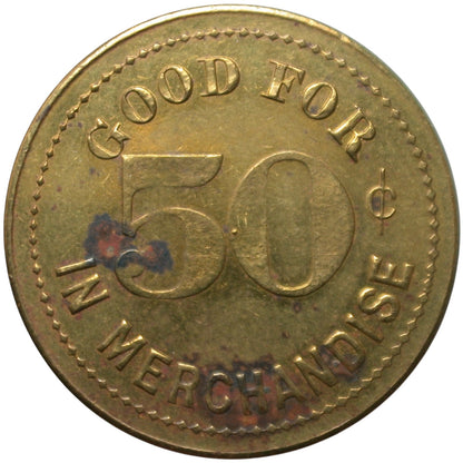 Alpaugh, CA W.N Billing G/F 50¢ In Merchandise Token