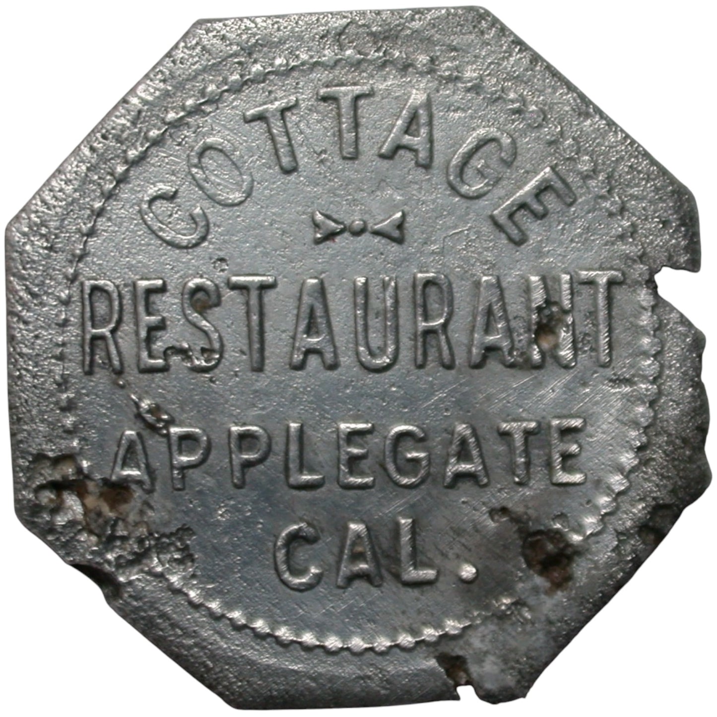 Applegate, CA Cottage Restaurant G/F 12 1/2¢ In Trade Token