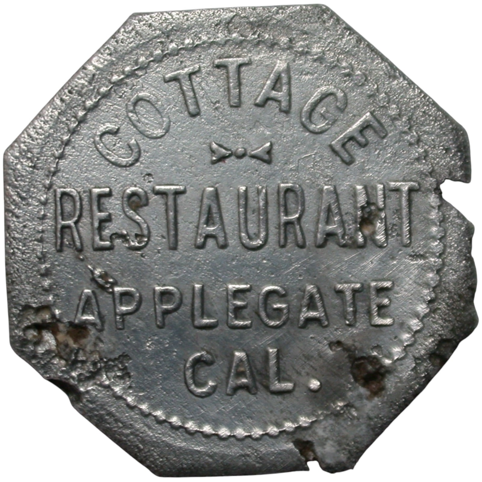 Applegate, CA Cottage Restaurant G/F 12 1/2¢ In Trade Token
