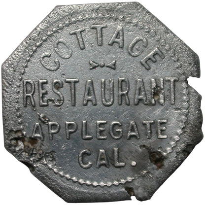 Applegate, CA Cottage Restaurant G/F 12 1/2¢ In Trade Token