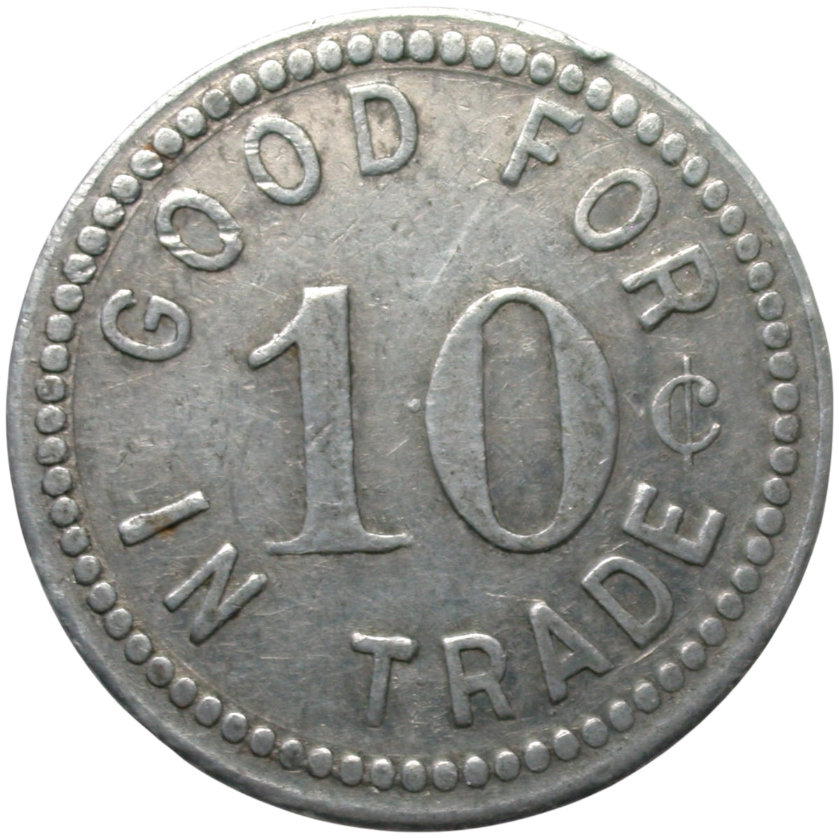 Salinas, CA Lewis D. Grant Billiards & Cigars G/F 10¢ In Trade Token