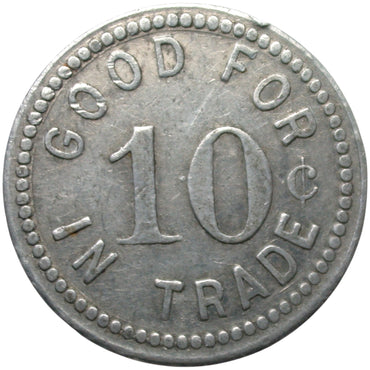 Salinas, CA Lewis D. Grant Billiards & Cigars G/F 10¢ In Trade Token