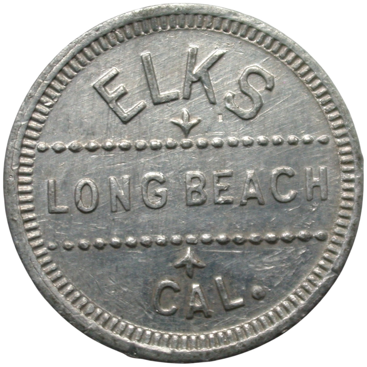 Long Beach, CA Elks G/F 5¢ In Trade Token