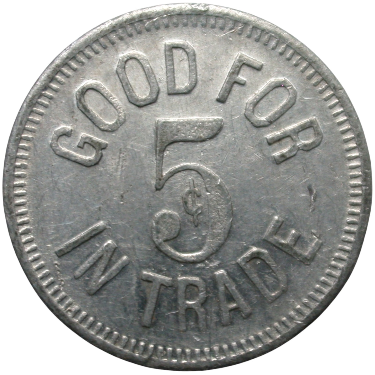 Long Beach, CA Elks G/F 5¢ In Trade Token