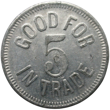 Long Beach, CA Elks G/F 5¢ In Trade Token