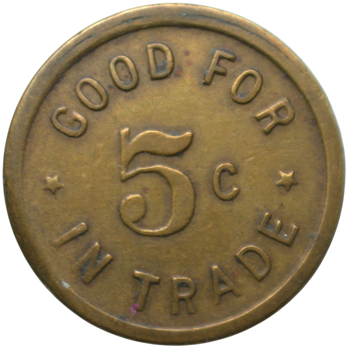 Brentwood, CA Brentwood Refreshment Parlor G/F 5¢ In Trade Token