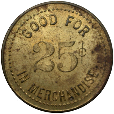 Alpaugh, CA W.N. Billing General Merchandise G/F 25¢ In Merchandise Token
