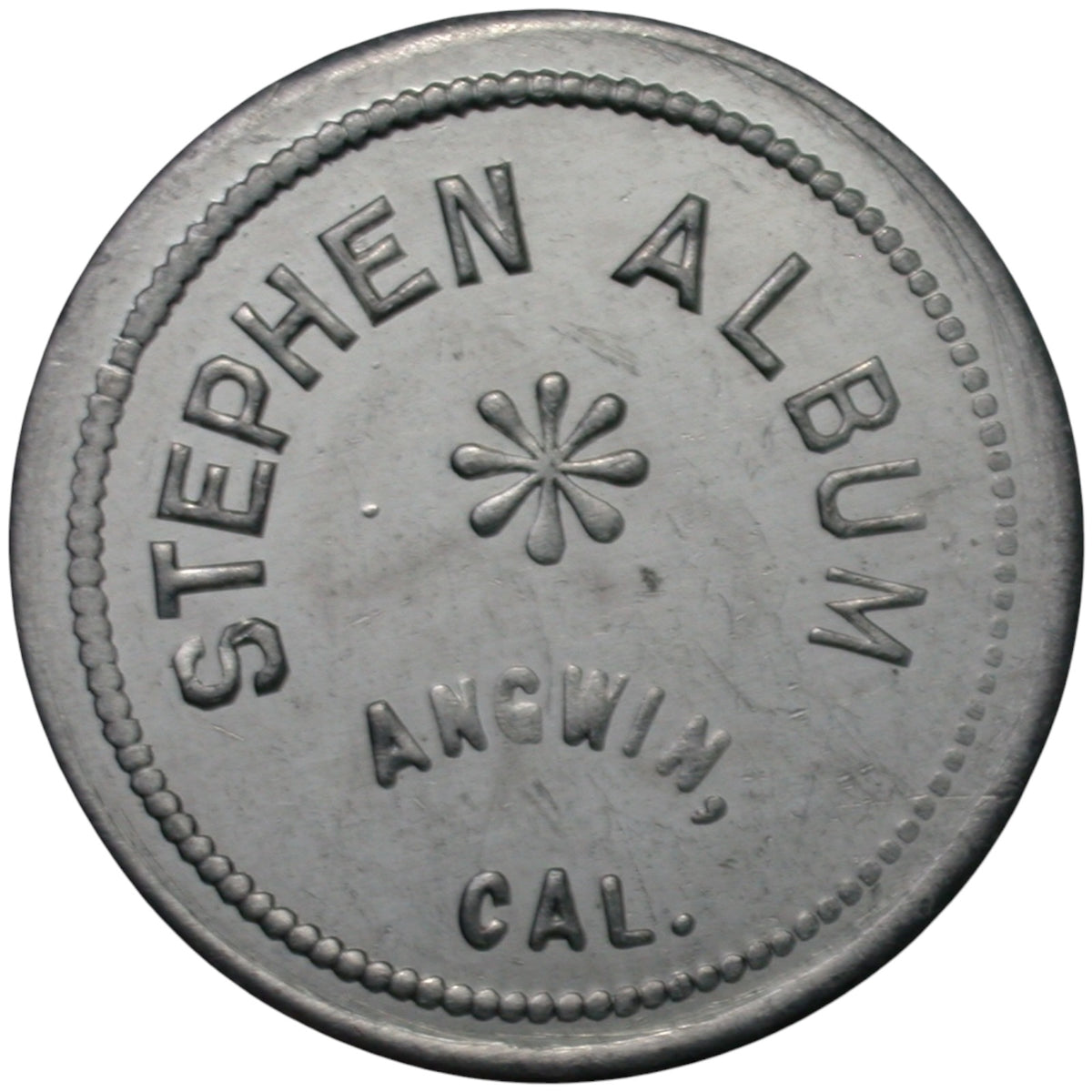 Angwin, CA Stephen Album G/F 25¢ In Trade Token