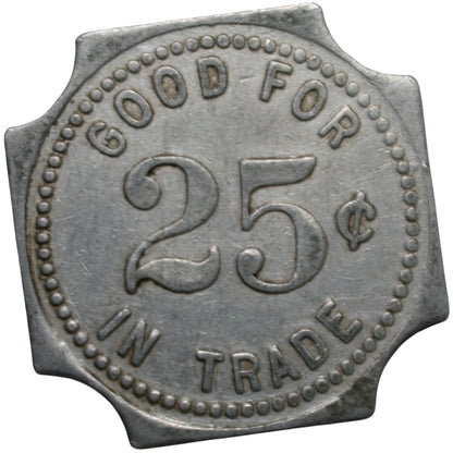 Anaheim, CA The Ideal Billiard Parlors G/F 25¢ In Trade Token