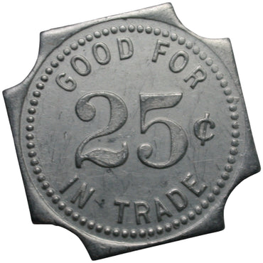 Anaheim, CA The Ideal Billiard Parlors G/F 25¢ In Trade Token