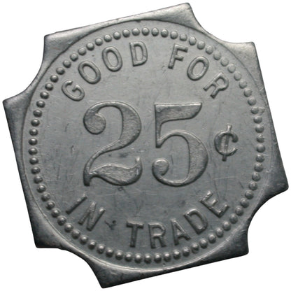 Anaheim, CA The Ideal Billiard Parlors G/F 25¢ In Trade Token