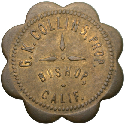 Bishop, CA G.K. Collins Prop. G/F 12 1/2¢ In Trade Token