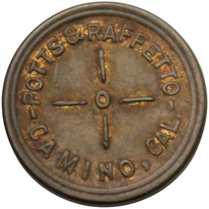 Camino, CA Potts & Raffetto G/F 5¢ In Trade Token
