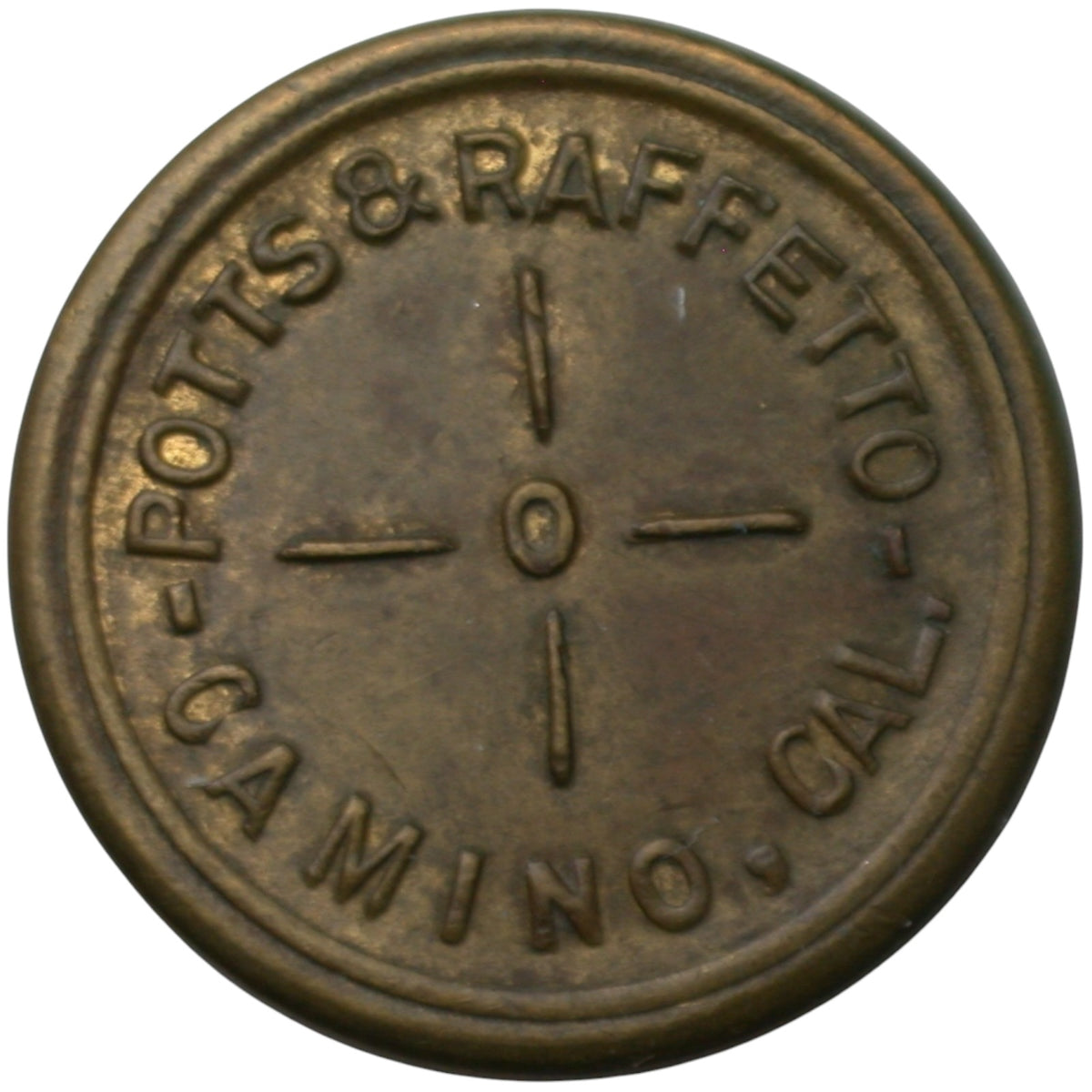 Camino, CA Potts & Raffetto G/F 5¢ In Trade Token