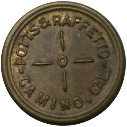 Camino, CA Potts & Raffetto G/F 5¢ In Trade Token