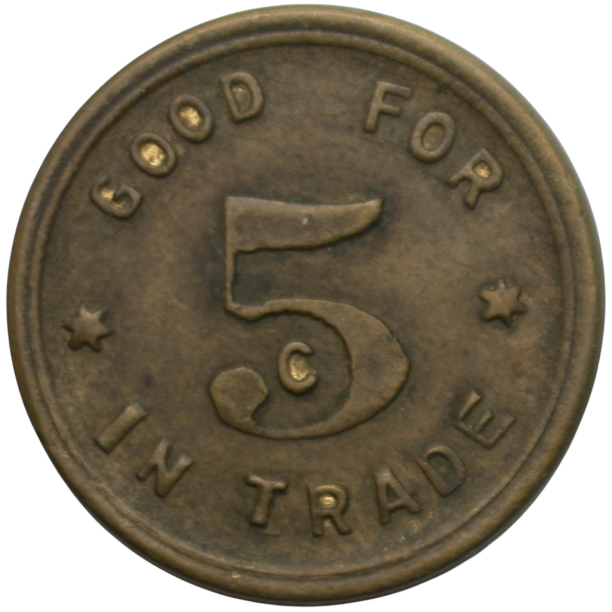 Camino, CA Potts & Raffetto G/F 5¢ In Trade Token