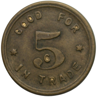 Camino, CA Potts & Raffetto G/F 5¢ In Trade Token