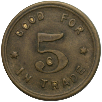 Camino, CA Potts & Raffetto G/F 5¢ In Trade Token