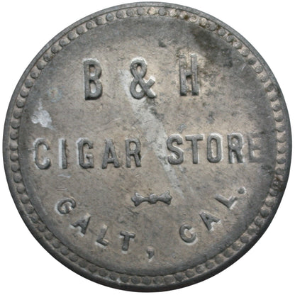 Galt, CA B&H Cigar Store G/F 5¢ In Merchandise Token