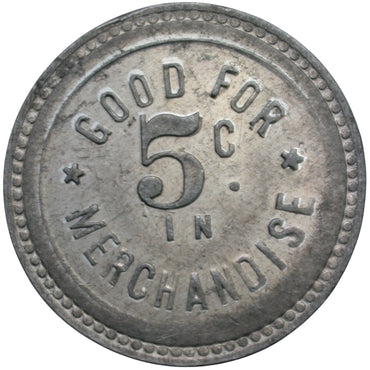 Galt, CA B&H Cigar Store G/F 5¢ In Merchandise Token