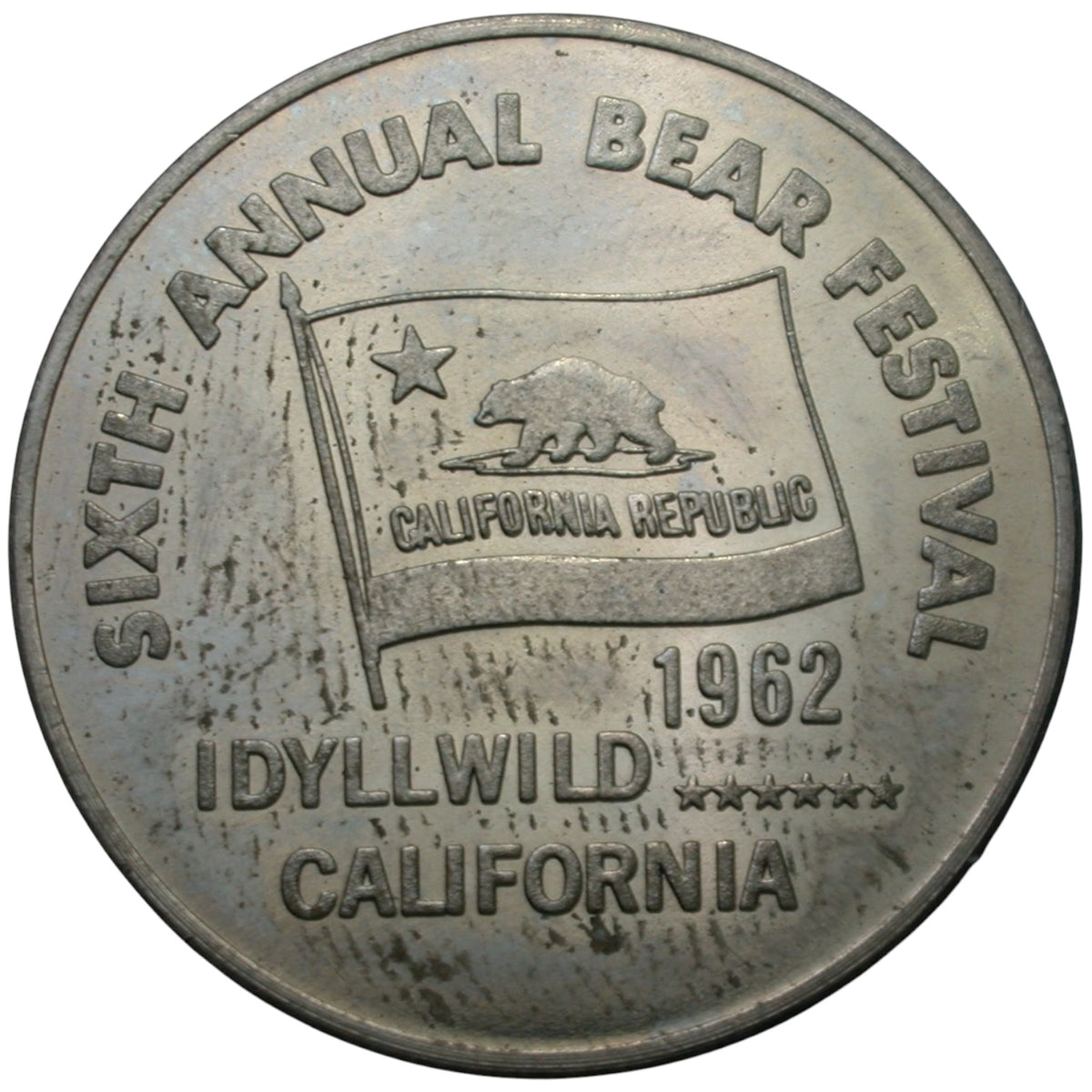 Idyllwild, CA 1962 Sixth Annual Bear Festival Token
