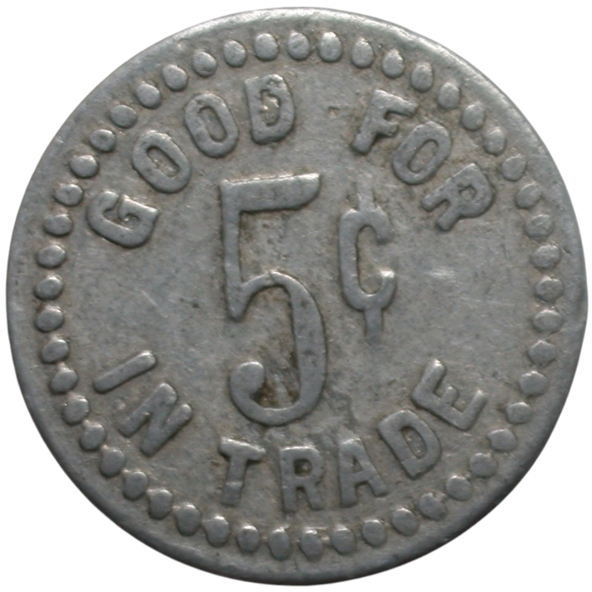 Live Oak, CA Live Oak Pool Hall G/F 5¢ In Trade Token