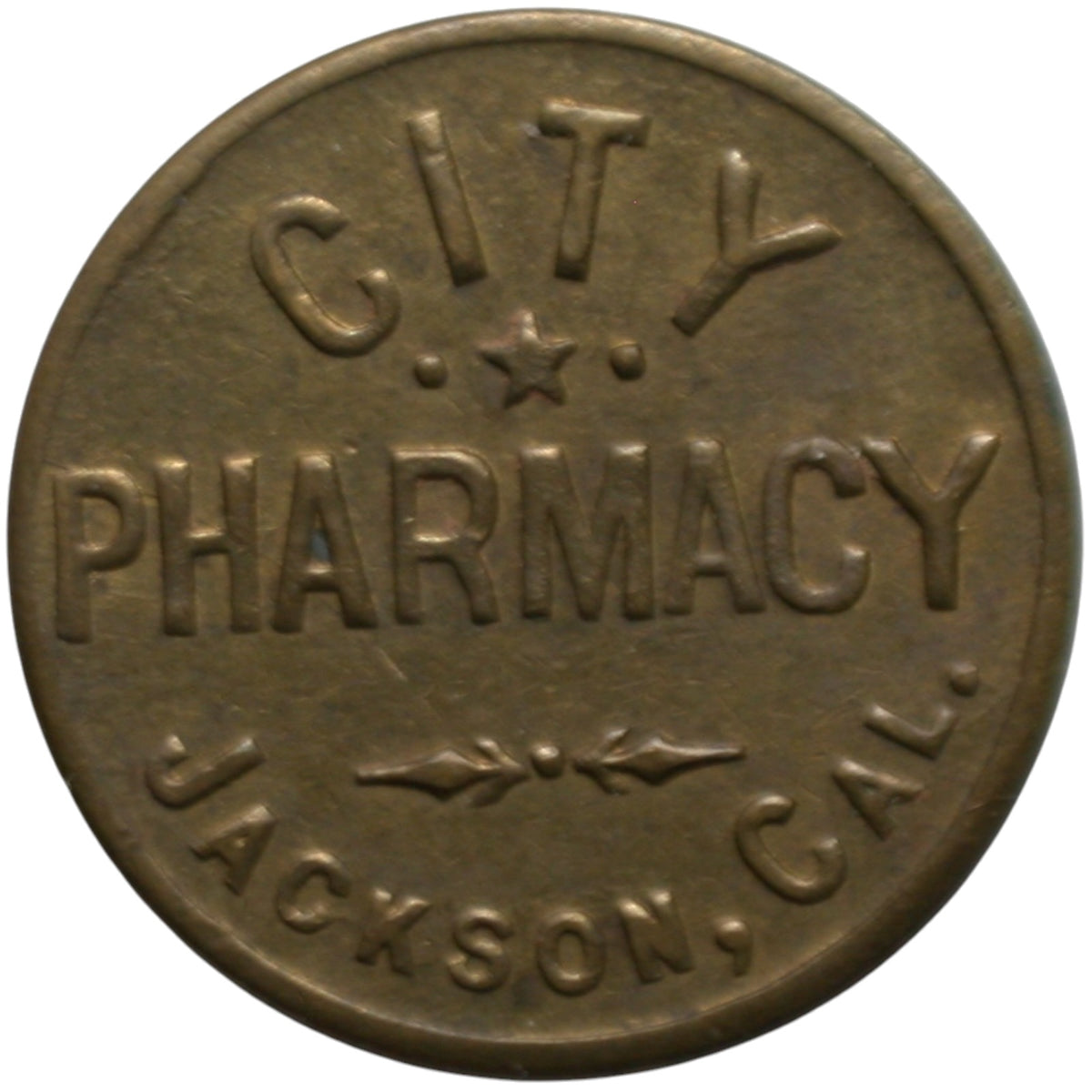 Jackson, CA City Pharmacy G/F 12 1/2¢ In Trade Token